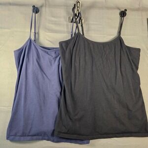 Sonoma Goods For Life Everyday Cami Set XL Black Navy Blue Adjustable Straps 2pk